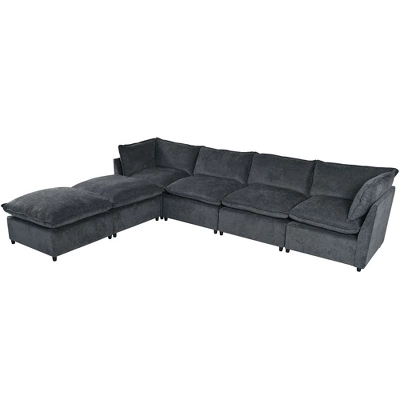 136.2"W Modern Large U-Shape Sectional Sofa, Convertible Sectional Sofa With Removable Ottomans For Living Room,Spacious Space - ModernLuxe 5 136.2"W Modern Large U-Shape Sectional Sofa, Convertible Sectional Sofa With Removable Ottomans For Living Room,Spacious Space - ModernLuxe - Image 5