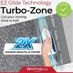 Bartnelli Heavy Duty Ironing Board 48x15, Turbo & Park Zone, Denim Gray