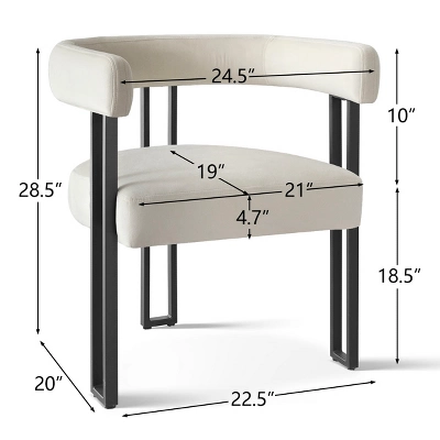 Velvet Dining Chairs Set Of 4, Upholstered Accent Armchairs With Geometric Black Metal Legs For Kitchen Or Dining Room - Maison Boucle 2 Velvet Dining Chairs Set Of 4, Upholstered Accent Armchairs With Geometric Black Metal Legs For Kitchen Or Dining Room - Maison Boucle - Image 2