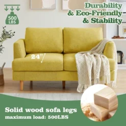 Gericco Loveseat Sofa 56", Small Couches For Small Spaces, Mid Century Love Seat Couches For Living Room, Upholstered 2-Seater Small Couch 19 Gericco Loveseat Sofa 56", Small Couches For Small Spaces, Mid Century Love Seat Couches For Living Room, Upholstered 2-Seater Small Couch -Baxton Studio Shop GUEST ed3c5b2d be83 4403 94ae ad87c8ea500b