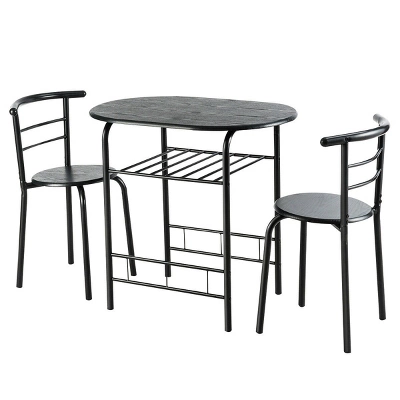 Costway 3 Pcs Dining Set 2 Chairs And Table Compact Bistro Pub Breakfast Home Kitchen 8 Costway 3 Pcs Dining Set 2 Chairs And Table Compact Bistro Pub Breakfast Home Kitchen - Image 8