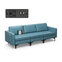 Costway Modular 3-Seat Sofa Couch W/ Socket USB Ports & Side Storage Pocket 20 Costway Modular 3-Seat Sofa Couch W/ Socket USB Ports & Side Storage Pocket -Baxton Studio Shop GUEST edb69acd 78e4 43f9 81fa 35581faab44c