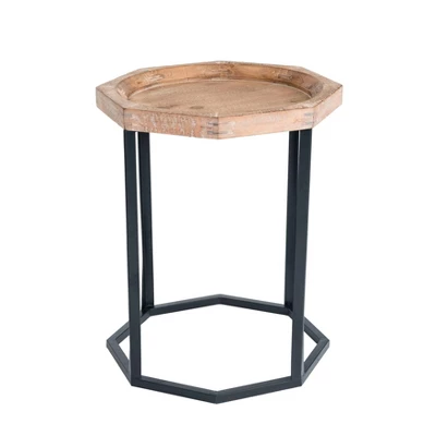 Grayson Wood And Metal Side Table Natural - Finch 1 Grayson Wood And Metal Side Table Natural - Finch