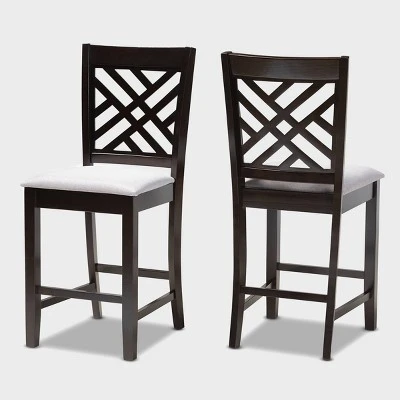 Set Of 2 Caron Finished Wood Counter Height Pub Chairs - Baxton Studio 7 Set Of 2 Caron Finished Wood Counter Height Pub Chairs - Baxton Studio - Image 7