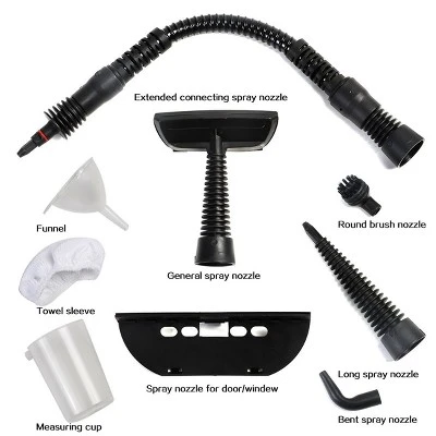 Costway Multifunction Portable Steamer Household Steam Cleaner 1050W With Attachments Red 3 Costway Multifunction Portable Steamer Household Steam Cleaner 1050W With Attachments Red - Image 3