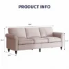Mjkone Linen Fabric Modern 3-Seater Sofa Couch With Rivet Design