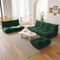 WJShome Lazy Floor Sofa, Fireside Chair,Teddy Velvet Sofa Bean Bag Couch, Lounge Togo Lazy Floor Sofa, Accent Chair , Corner Chair ( Green) -Baxton Studio Shop GUEST ee32013b d31a 4c8d b91d 300fa220a1de