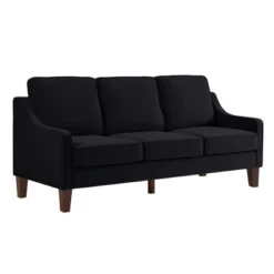Single/Loveseat/3-Piece Seat Upholstered Sofa Chair/Couch With Scooped Armrest And Wooden Legs, Navy/Black/Taupe, 4W-ModernLuxe -Baxton Studio Shop GUEST ee64c5a7 f03d 4e60 85e5 07213b0476bb