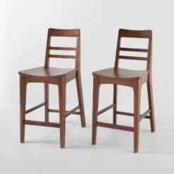 2pk Wood Ladder Back Counter Stool - Hearth & Hand™ With Magnolia 17 2pk Wood Ladder Back Counter Stool - Hearth & Hand™ With Magnolia -Baxton Studio Shop GUEST ee6c4703 9f16 41d1 a9aa 86444f5abf5f