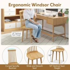 Costway Windsor Dining Chairs Set Of 2/4 Dining Chairs With High Spindle Back Natural 14 Costway Windsor Dining Chairs Set Of 2/4 Dining Chairs With High Spindle Back Natural -Baxton Studio Shop GUEST ee6c7e32 73fb 46cc b9da e4331bda0a3d