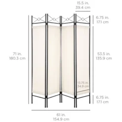 Best Choice Products 6ft 4-Panel Folding Privacy Screen Room Divider Decoration Accent W/ Steel Frame -Baxton Studio Shop GUEST ee882b80 df7e 426d a112 36c5985a32b0