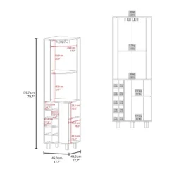 Gulches Wengue Finish Storage Shelf With 4 Spacious Shelves, Built In Glass Holder And Wine Rack For Elegant Display -Baxton Studio Shop GUEST eebc069e 13b1 4920 8277 af92c66edbb8