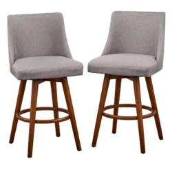 3pc Derby Counter Height Dining Set Walnut/Gray- Lifestorey -Baxton Studio Shop GUEST eec529aa 9ef1 483e ae02 5814e5caa75e