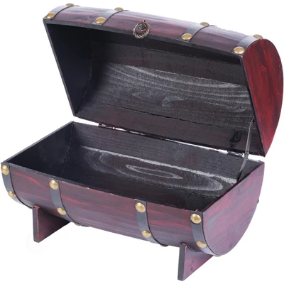 Vintiquewise Wooden Wine Barrel Shaped Treasure Chest Vintage Decorative Wine Holder 3 Vintiquewise Wooden Wine Barrel Shaped Treasure Chest Vintage Decorative Wine Holder - Image 3