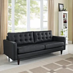 Empress Bonded Leather Sofa Black - Modway -Baxton Studio Shop GUEST ef170c47 c29b 4aaa 9b27 8f7cfc067aa0