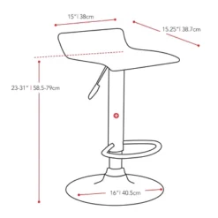 Set Of 2 Adjustable Curved Leatherette Barstool - Corliving -Baxton Studio Shop GUEST ef8c5500 a5a0 4f76 a791 35494dd44d2b
