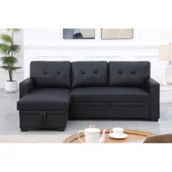 TIRAMISUBEST Linen Upholstered Sectional Sofa With Storage Chaise – Modern Gray Tufted Design For Compact To Medium Spaces-6 Color -Baxton Studio Shop GUEST ef95bdf4 128c 4bb3 8c80 bff0fee67a53