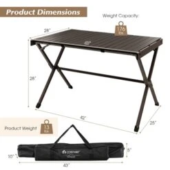 Tangkula Camping Table Roll-Up Aluminum Beach Table W/ Carry Bag For 4-6 Person Folding Table X-shaped Frame Lightweight Patio Table -Baxton Studio Shop GUEST efa3f902 36df 479a 9c1a c3e9e24ca5c9