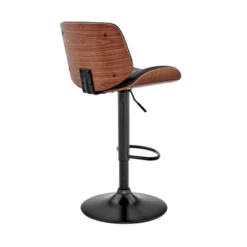 Brock Adjustable Counter Height Barstool With Faux Leather Seat Walnut Finish Back Steel Base - Armen Living -Baxton Studio Shop GUEST efe60b4e 2528 4fcf 9923 367e48da1450