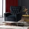 Raphael Velvet Tufted Upholstered Wingback Chair Accent Wingback Silhouette With Diamond Button Tufting | Karat Home