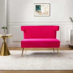 Cadmus 46" Modern Velvet Armless Loveseat With Channel-tufted Wingback For Living Room And Drawing Room| KARAT HOME 36 Cadmus 46" Modern Velvet Armless Loveseat With Channel-tufted Wingback For Living Room And Drawing Room| KARAT HOME -Baxton Studio Shop GUEST f07182f8 1aac 439f 819d 47daaaff50a9