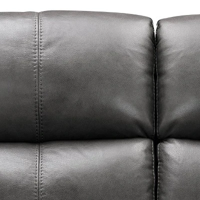 Gillian Leather Power Recliner Sofa Loveseat With Power Headrests Gray - Abbyson Living 3 Gillian Leather Power Recliner Sofa Loveseat With Power Headrests Gray - Abbyson Living - Image 3