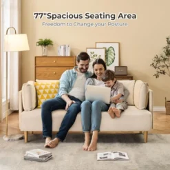 76" Sofa Couch, Comfy Upholstered Loveseat With Extra Deep Seats -Baxton Studio Shop GUEST f087319b f60f 4b13 8ebe afcd56d8b2fd