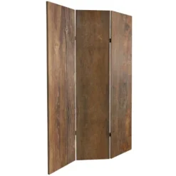 6" Double Sided Wood Grain Canvas Room Divider Brown - Oriental Furniture -Baxton Studio Shop GUEST f089e4a8 9c63 49f2 a796 d5910e16debd