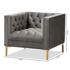 Zanetta Luxe And Glamour Velvet Upholstered Gold Finished Lounge Chair - Baxton Studio -Baxton Studio Shop GUEST f09707a4 aba2 41c5 b4a7 30390fca274d