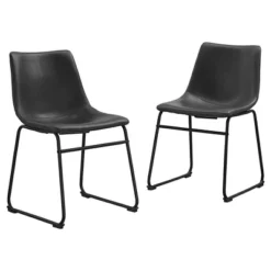 Set Of 2 Laslo Modern Upholstered Faux Leather Dining Chairs - Saracina Home -Baxton Studio Shop GUEST f09ca4a2 22b8 4c1e 90a5 214c5268ba1a