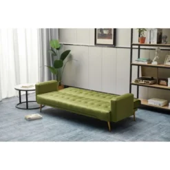 Hybition Modern Convertible Futon Sleeper With Mattress, Sturdy Metal Frame & Legs, Foldable Backrest Sofabed -Baxton Studio Shop GUEST f0aea3e2 ace7 49d6 a792 5bd7adbaecd2