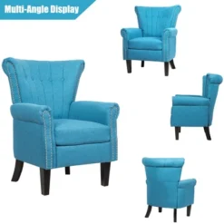 Costway Modern Tufted Upholstered Single Sofa W/ Rubber Wood Legs Blue GreyBeige 15 Costway Modern Tufted Upholstered Single Sofa W/ Rubber Wood Legs Blue GreyBeige -Baxton Studio Shop GUEST f0dcbc51 18cb 495c aa1d 535e922f67ba