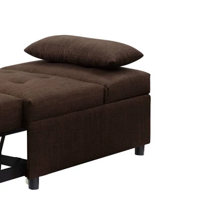 28" Hidalgo Sofa Brown Fabric - Acme Furniture 3 28" Hidalgo Sofa Brown Fabric - Acme Furniture - Image 3