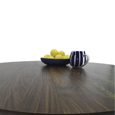 40'' Harold Foil Round Top Black Base Round Pedestal Dining Table -The Pop Maison 7 40'' Harold Foil Round Top Black Base Round Pedestal Dining Table -The Pop Maison - Image 7