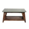 Brookside Entryway Coat Hook And Bench Concrete Coated Top And Wood Light Gray/Brown - Alaterre Furniture