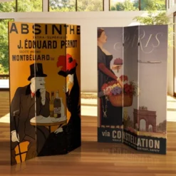 6" Double Sided Absinthe Canvas Room Divider Yellow/Black - Oriental Furniture -Baxton Studio Shop GUEST f130a2c8 b0c7 4247 acd0 29332a5dc313