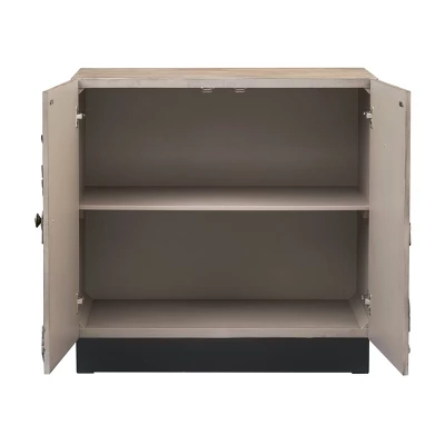 Rox Floral Patterned 2 Door Storage Cabinet Natural Gray/Black - Treasure Trove 2 Rox Floral Patterned 2 Door Storage Cabinet Natural Gray/Black - Treasure Trove - Image 2