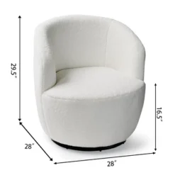 Bella Swivel Barrel Chairs Set Of 2,Modern Soft Touch 28'' Seat Width Teddy Swivel Chair,Armrest 360° Swivel Nursery Chair-The Pop Maison -Baxton Studio Shop GUEST f159afe9 3f67 4087 a666 1e3e91b57c1d