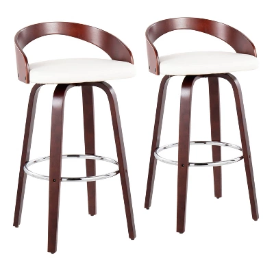 Set Of 2 Grotto Upholstered Barstools - Lumisource 10 Set Of 2 Grotto Upholstered Barstools - Lumisource - Image 10