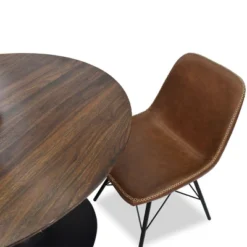 40'' Harold Foil Round Top Black Base Round Pedestal Dining Table -The Pop Maison 11 40'' Harold Foil Round Top Black Base Round Pedestal Dining Table -The Pop Maison -Baxton Studio Shop GUEST f1a074da ee7b 4b86 8b82 e5b7e778eae7