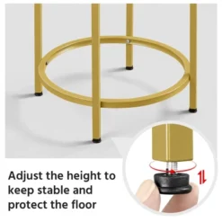 Yaheetech Round Accent Table With Glass Top And Metal Frame For Living Room -Baxton Studio Shop GUEST f231b3c0 8c1f 4cd3 92e7 972f2ae210f3