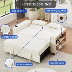 67.7" Chenille Reclining Loveseat Sofa Bed With USB Ports, Cup Holders, And Storage Pockets -Baxton Studio Shop GUEST f231cf1e 4ea1 4131 babf cbe80557b42b