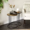 2pc Industrial Aluminum Accent Tables Black - Olivia & May