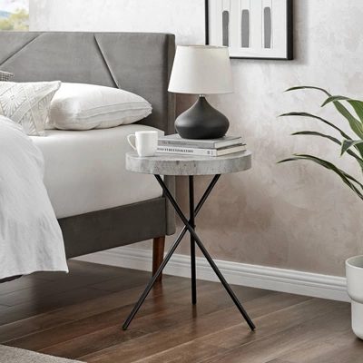 17.6" Round 3 Legged Industrial Style Side Table Cement - Danya B. 7 17.6" Round 3 Legged Industrial Style Side Table Cement - Danya B. - Image 7