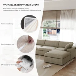 WJShome 8-Piece Cloud Modular Sectional Sofa,Down Filled Couch For Living Room,Minimalist Convertible Couches,Sofa Cover Washable & Removable -Baxton Studio Shop GUEST f27064ae 0227 4a35 a188 c841f0dcaea8