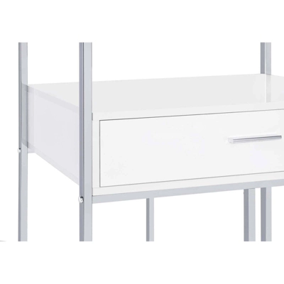 Coaster Figueroa Modern 5 Shelf Wood Wine Cabinet With Drawer White High Gloss/Chrome 13 Coaster Figueroa Modern 5 Shelf Wood Wine Cabinet With Drawer White High Gloss/Chrome - Image 13