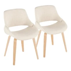 LumiSource Set Of 2 Fabrico Dining Chairs Natural/Cream : Upholstered, Wood Frame, Foam Filled, Contemporary Style 13 LumiSource Set Of 2 Fabrico Dining Chairs Natural/Cream : Upholstered, Wood Frame, Foam Filled, Contemporary Style -Baxton Studio Shop GUEST f2b4bf11 3b53 4c2c af44 a4658764c2d8
