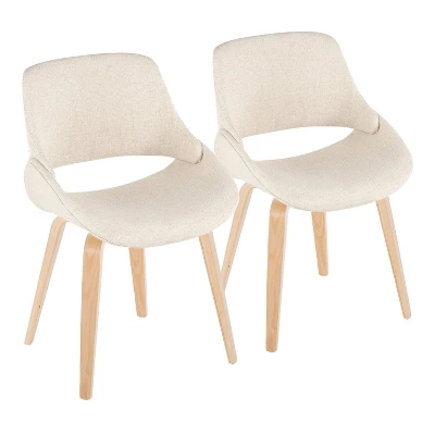 LumiSource Set Of 2 Fabrico Dining Chairs Natural/Cream : Upholstered, Wood Frame, Foam Filled, Contemporary Style 7 LumiSource Set Of 2 Fabrico Dining Chairs Natural/Cream : Upholstered, Wood Frame, Foam Filled, Contemporary Style - Image 7