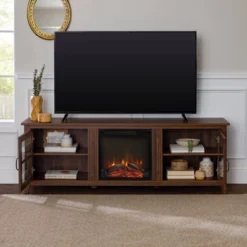 Tasi Transitional Farmhouse Glass Window Pane Door With Electric Fireplace TV Stand For TVs Up To 80" - Saracina Home 28 Tasi Transitional Farmhouse Glass Window Pane Door With Electric Fireplace TV Stand For TVs Up To 80" - Saracina Home -Baxton Studio Shop GUEST f311f96d d499 42c9 8cd1 6739a79235a7