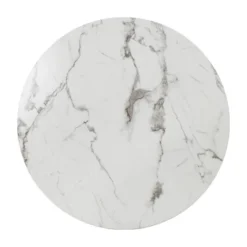 40'' Harris Round Artificial Marble Top Pedestal Modern Dining Table Gold Base- The Pop Maison -Baxton Studio Shop GUEST f32d95a1 bfe8 4bd2 b004 91a2932b6ebc